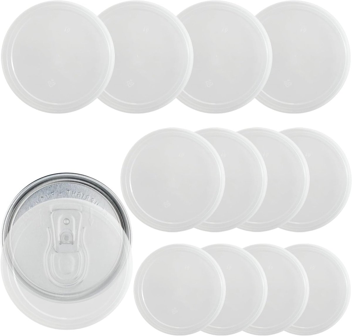 Set van 12 Herbruikbare Blikdeksels, Veilig Bewaren, Vervangende Dekkingen voor Voedselopslag, Geschikt voor 75MM, 85MM en 100MM Blikken