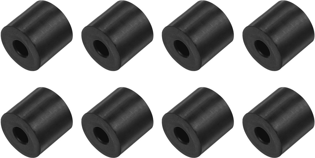 Dailygoods - Dailygoody - Vibratie-isolatiepads - Rubber demping - Zwart - Schokabsorberend - Ideaal voor huis en auto - 8 stuks