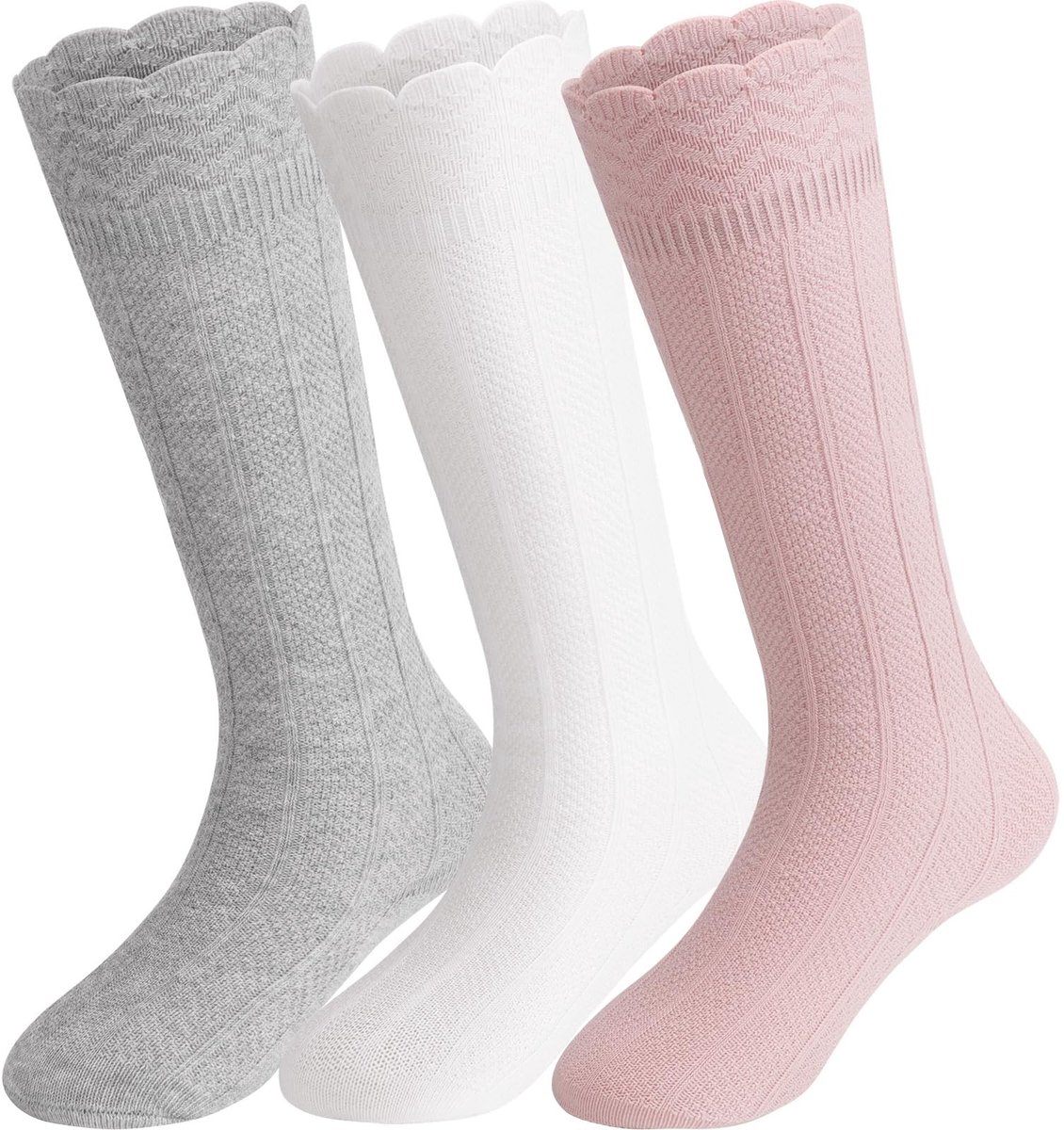 Dailygoods - Dailygoody - Knie Hoge Sokken - Baby Meisje - Zacht Katoen - Strik Kousen - Perfect voor Peuters - Stylish en Comfortabel