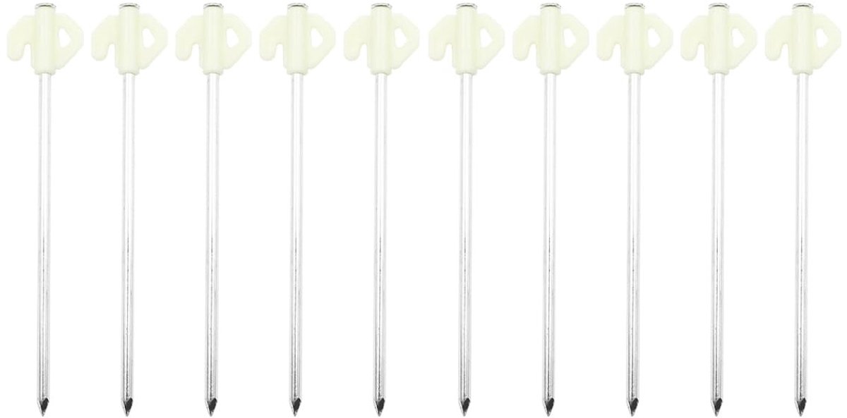 Dailygoods - Dailygoody - Glow Haringen - Metalen Staal - Eenvoudige installatie - Zilver - Harde grond - Perfect voor camping en outdoor - 10 stuks