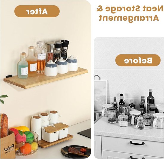 Set van 4 Zwevende Planksteunen, 15 x 5 cm, Duurzaam en Praktisch, Wandplank met Schroeven, Zwart, Ideaal voor Thuis en Kantoor — afbeelding 2