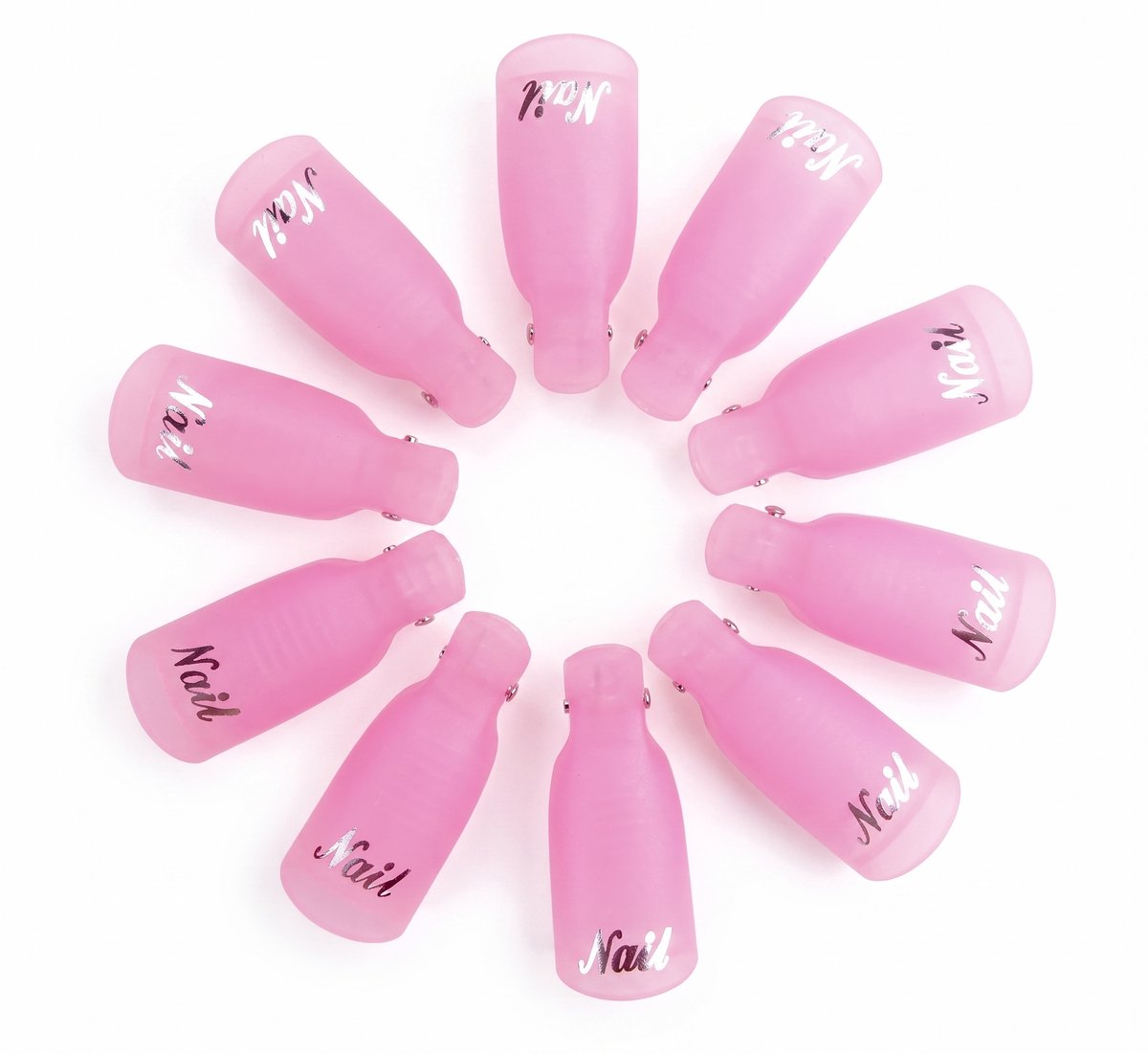 Nagellak Remover Clips - Nagelclips - Hoge kwaliteit - 10 Stuks - Roze - IXEN