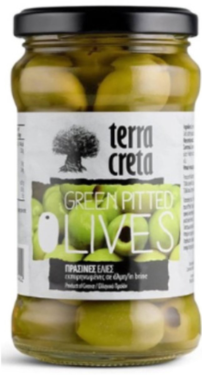 Terra Creta Ontpitte Groene Olijven 145 g – Puur, Knapperig & Authentiek uit Kreta