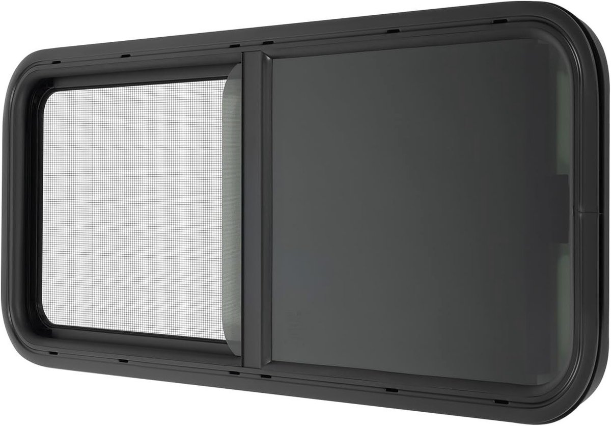 Zijraam voor Caravan 1000 x 400 mm - Insectenraam, Getint Glazen Raam voor Caravan en Trailer