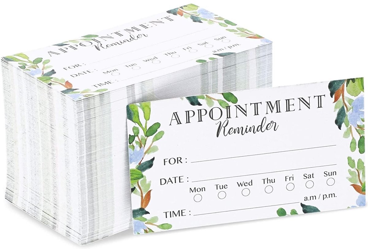 Dailygoody - Appointment Memory Cards - 200 Stuks - Foliage Ontwerp - 3.5 x 2 Inch - Herinneringskaarten - Geschikt voor Professionals - Unisex-A