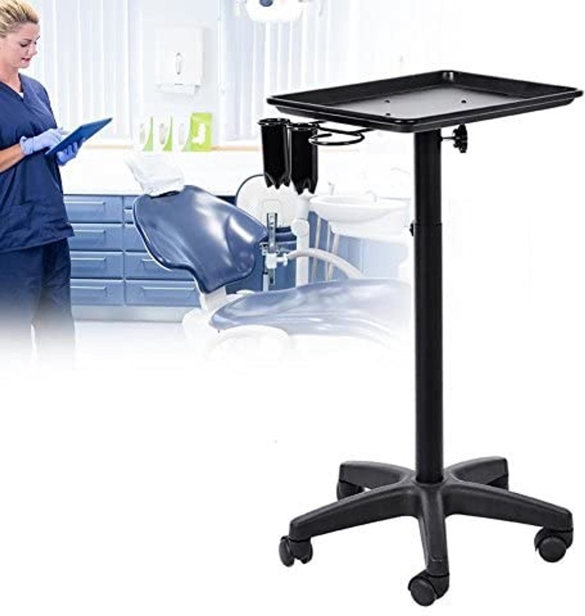 Dailygoods - Dailygoody - Kapsalon Instrument Opslag Kar - Kapsalon Trolley - Verstelbare Hoogte - Aluminium - Schoonheidssalon - Instrument Lade - Geschikt voor P.