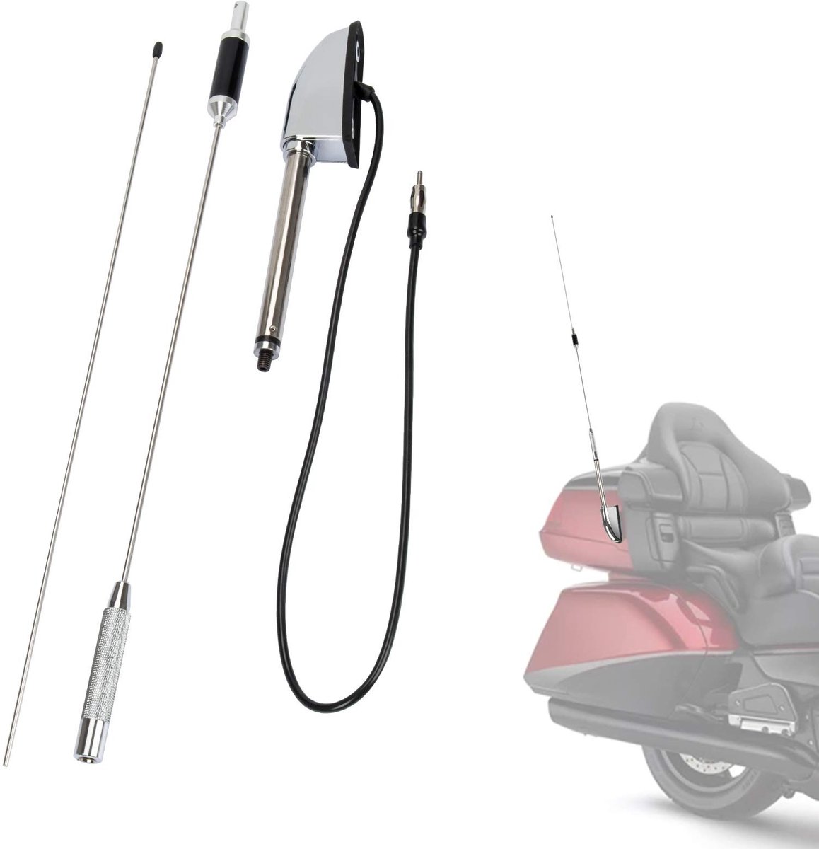 Dailygoods - Dailygoody - Motorfiets Antenne Kit - Goldwing GL1800 - 2001-2017 - Geschikt voor GL1500 - Eenvoudige montage - Duurzaam ontwerp
