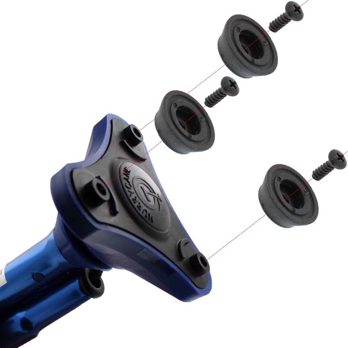 Dailygoods - Dailygoody - Vervangende rubberen wandelstokpunten - Set van 3 schroefbare punten - Verhoog de grip - 34 mm - Geschikt voor Hurrycane - Duurzaam en sl.
