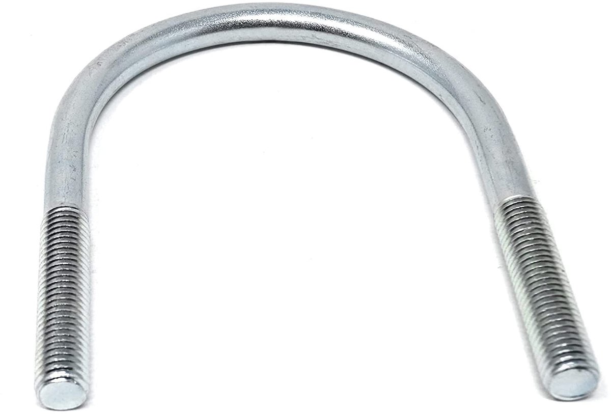 Dailygoods - Dailygoody - Beugelschroef - Ronde Stalen Beugel - Galvanisch Verzinkt - M12 x 109 mm - Schroefdraadbeugel - Geschikt voor leidingen - 2 stuks