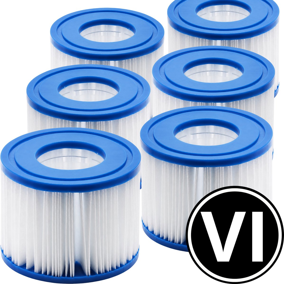 6 stuks VI Spa Filter Geschikt voor Lay Z Spa | Bestway Filter 58323 | Bubbelbad Cartridge Miami Vegas Monaco Palm Springs | All Smiles Filterbundel