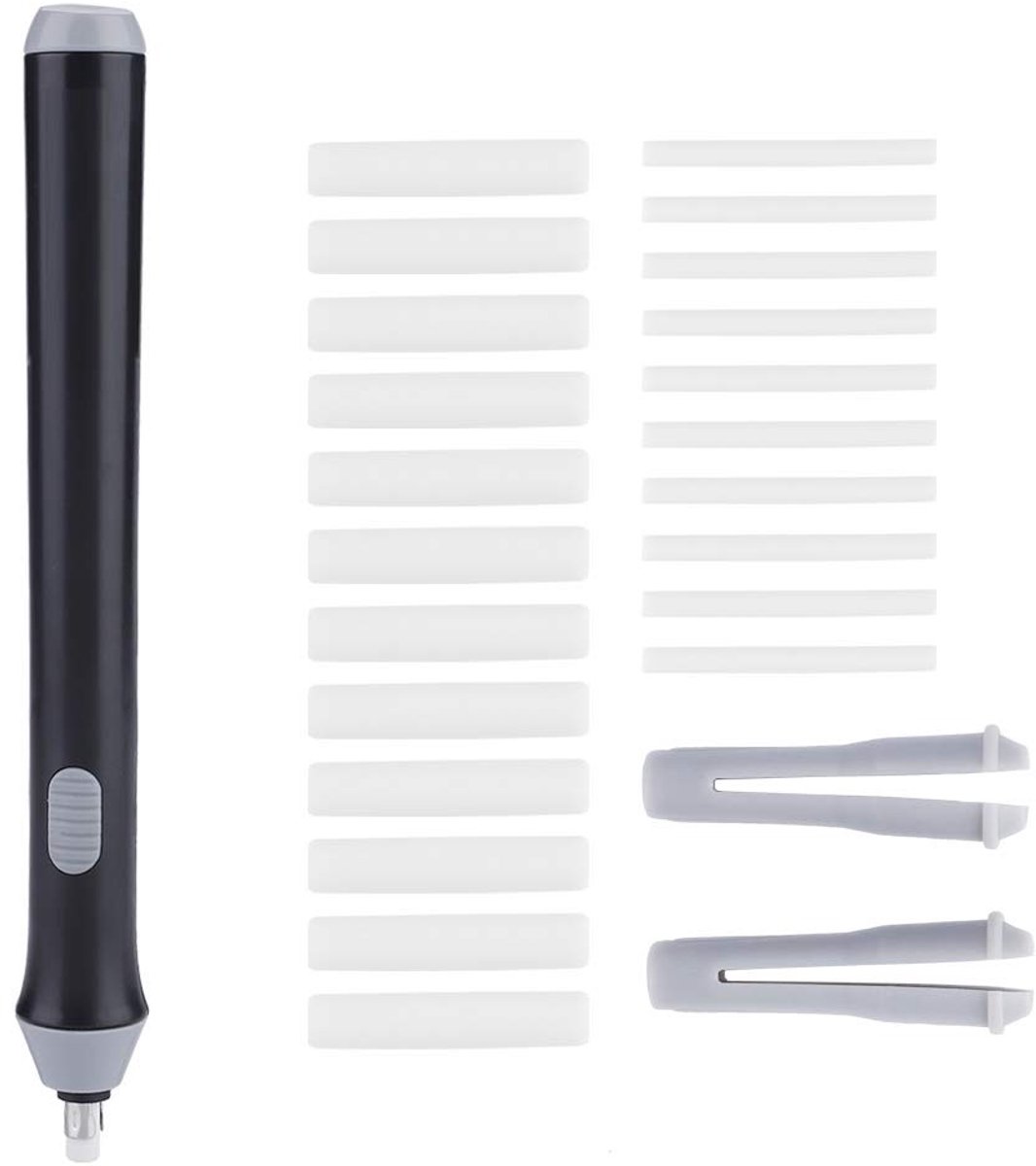 Dailygoods - Dailygoody - Elektrische Batterijgevoede Automatische Gum - Met 22 Navullingen - Perfect voor School en Werk - Zwart - Creatief en Functioneel - Ergon..