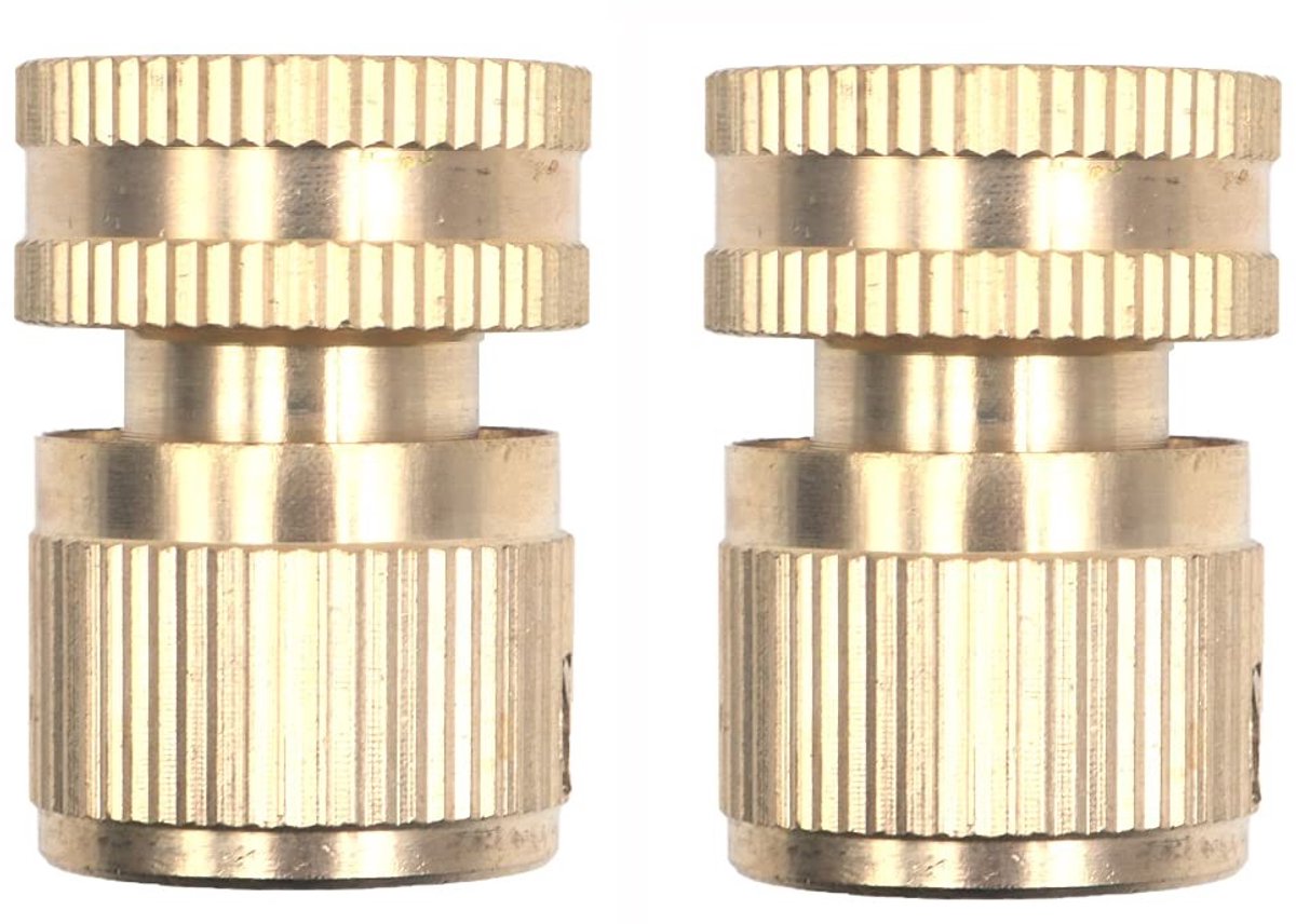 Dailygoods - Dailygoody - Tuinslang Snelconnector - Messing Adapter - 2 Stuks - 3/4 Inch - Slangfittingen - Geschikt voor Tuinirrigatie - Tuinaccessoires