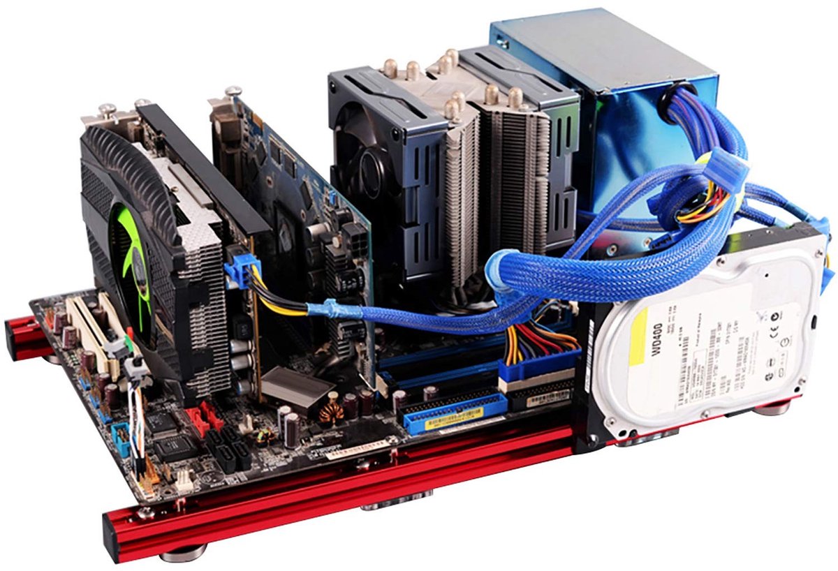 Dailygoods - Dailygoody - ITX-behuizing - ATX-testbank - Doe-het-zelf Open Ontwerp - 20x20 Aluminium Luchtframe - Overkloktestplatform - Geschikt voor Pc-computer