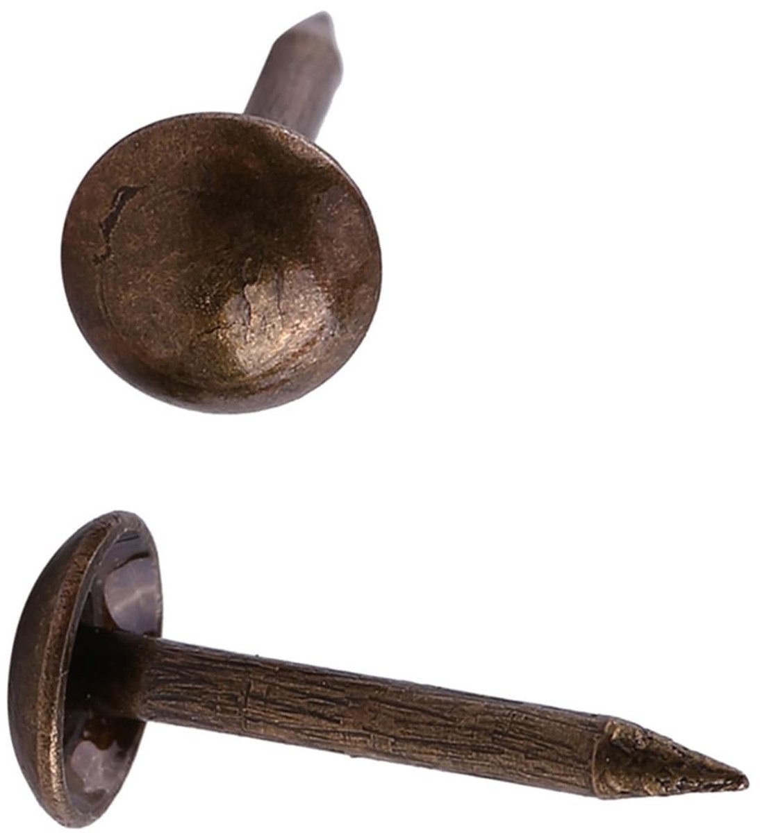 Dailygoods - Dailygoody - Vintage Bekleding Nagels - Decoratieve Tack Stud - Stevig en Duurzaam - 6 x 14mm - Antiek Messing - Voor Meubels en Decoratie - 100