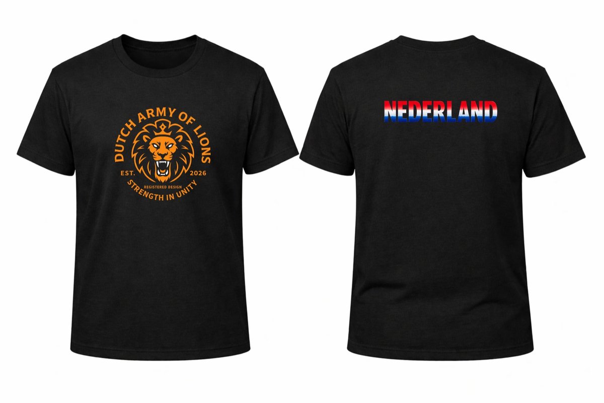 WK Voetbal 2026 T-shirt Zwart met oranje Leeuw Dutch Army of Lions Zwart Formule 1 Nederland supporters-T-shirt Nederlandse vlag T-shirt T-shirt oranje festivals Oranje Neonkleurige leeuw T-shirt Oranjelegioen Maat 2XL - XXL