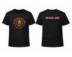 WK Voetbal 2026 T-shirt Zwart met oranje Leeuw Dutch Army of Lions Zwart Formule 1 Nederland supporters-T-shirt Nederlandse vlag T-shirt T-shirt oranje festivals Oranje Neonkleurige leeuw T-shirt Oranjelegioen Maat 2XL - XXL