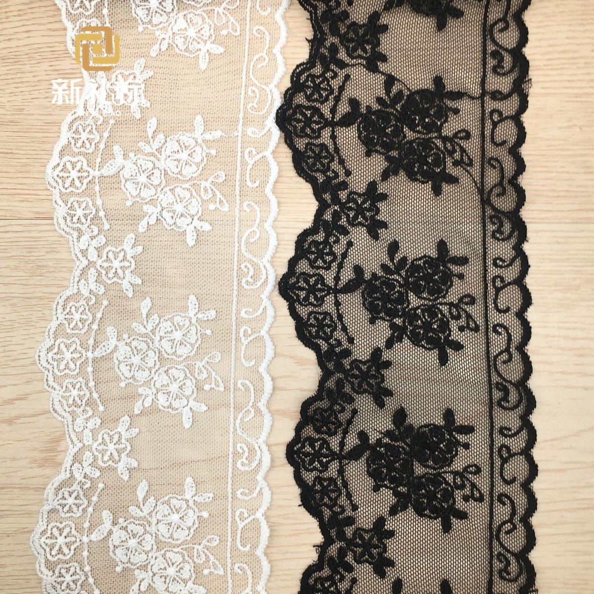 Dailygoody - Katoendraad - Kanten Band - Hoogwaardige Kanten Afwerking - Wit - Bloemenrand - Geschikt voor Bruiloft en Lingerie - 3 Yards