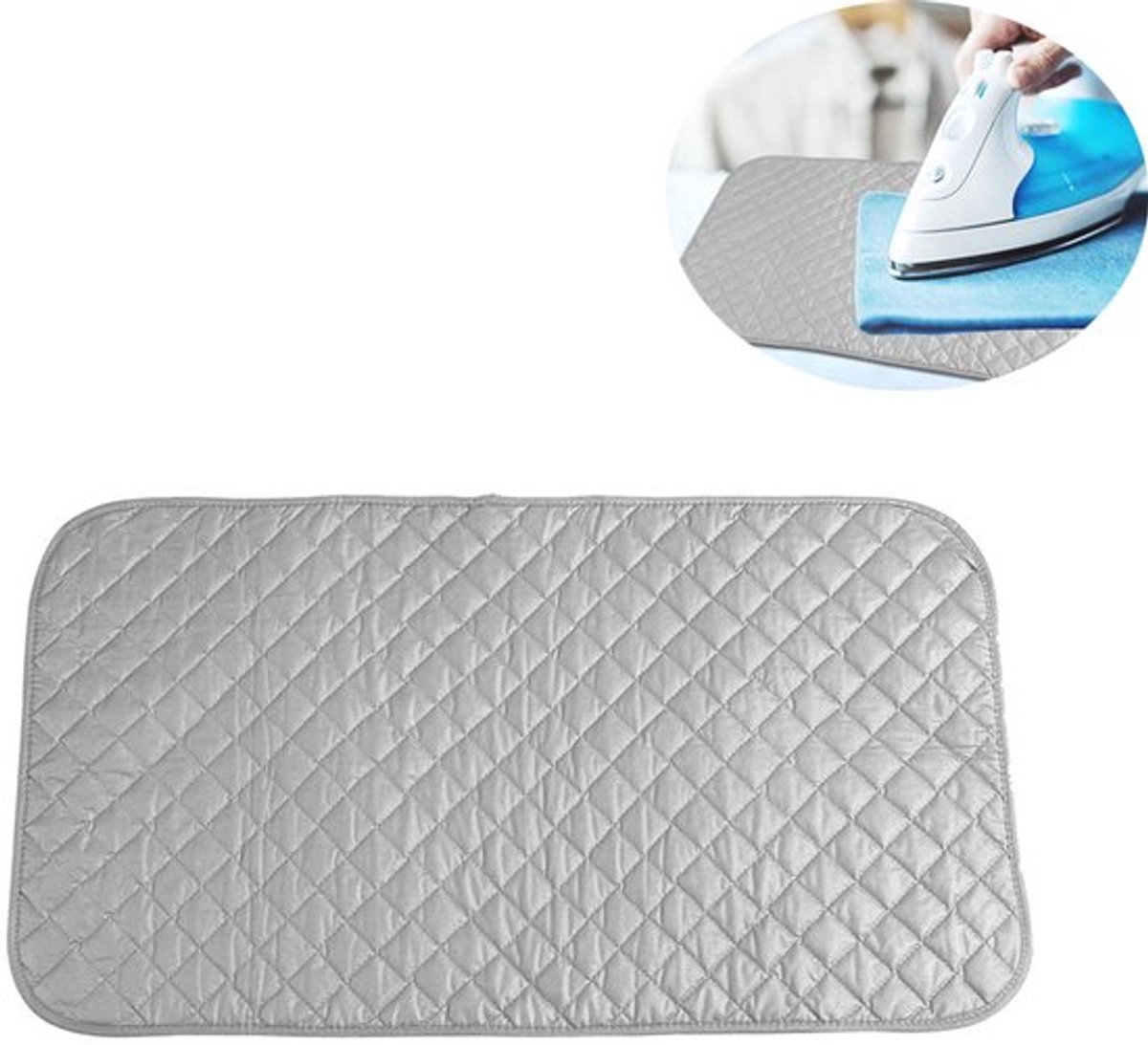 Hittebestendige Strijken Deken voor Tafelblad - Draagbare en Duurzame Strijkmat - Strijkdeken op Tafel - Antislip Eigenschappen - Opvouwbare Strijkmat - Strijkoppervlak Hoes voor Thuis of op Reis - Strijkplank - 60x55 cm