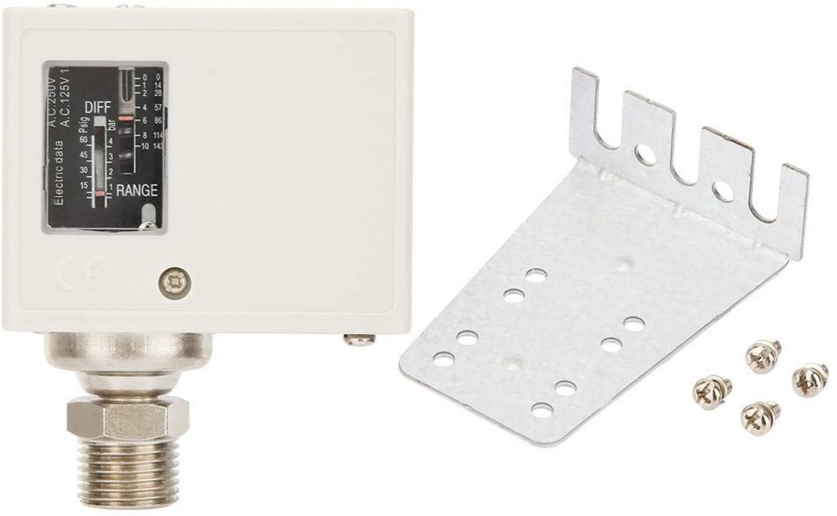 Dailygoods - Dailygoody - Elektronische drukschakelaar - G1/2 inch - Duurzaam en betrouwbaar - Geschikt voor luchtwaterpompen en compressoren - Eenvoudig te instal.