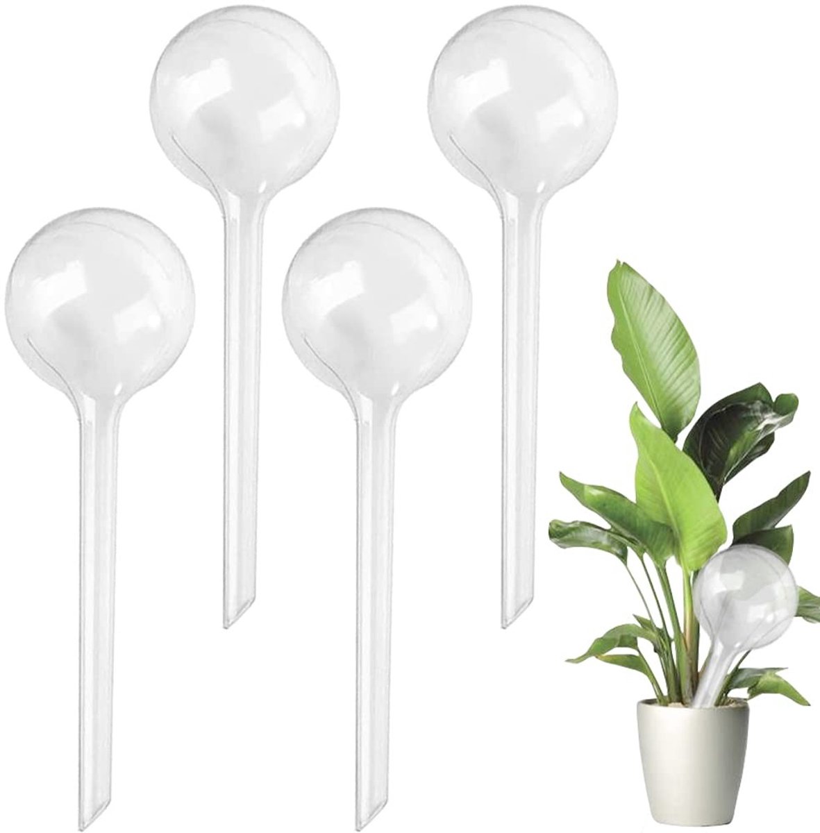 Dailygoods - Dailygoody - Kunststof Bewateringsballen - Automatisch Irrigatiesysteem - Voor Planten - 4 Stuks - Handig voor Balkon en Tuin - Druppelirrigatie