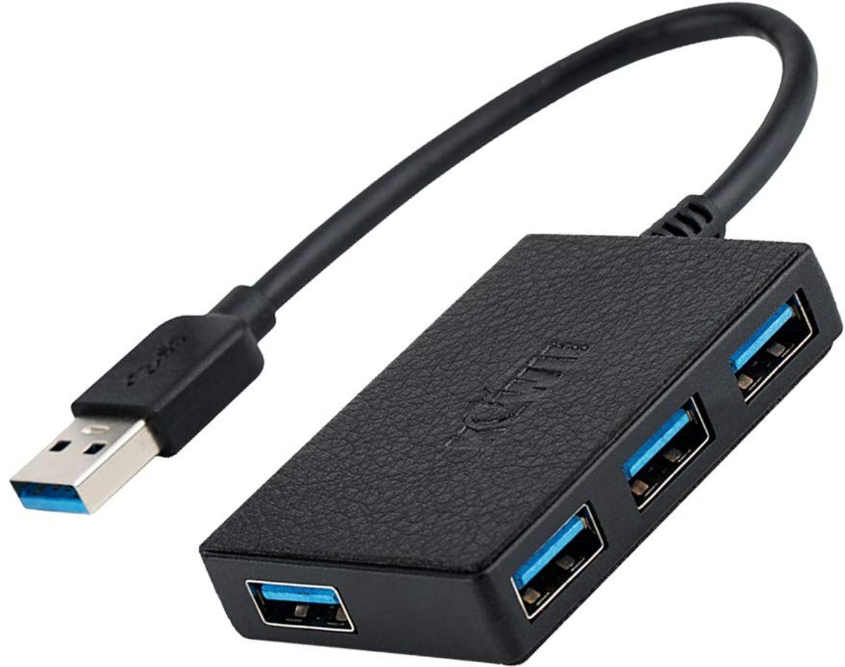 Dailygoods - Dailygoody - USB 3.0 Hub - 4-poorts datahub - Ultra slank - Draagbaar - Ideaal voor toetsenbord en muis - Geschikt voor diverse USB-apparaten