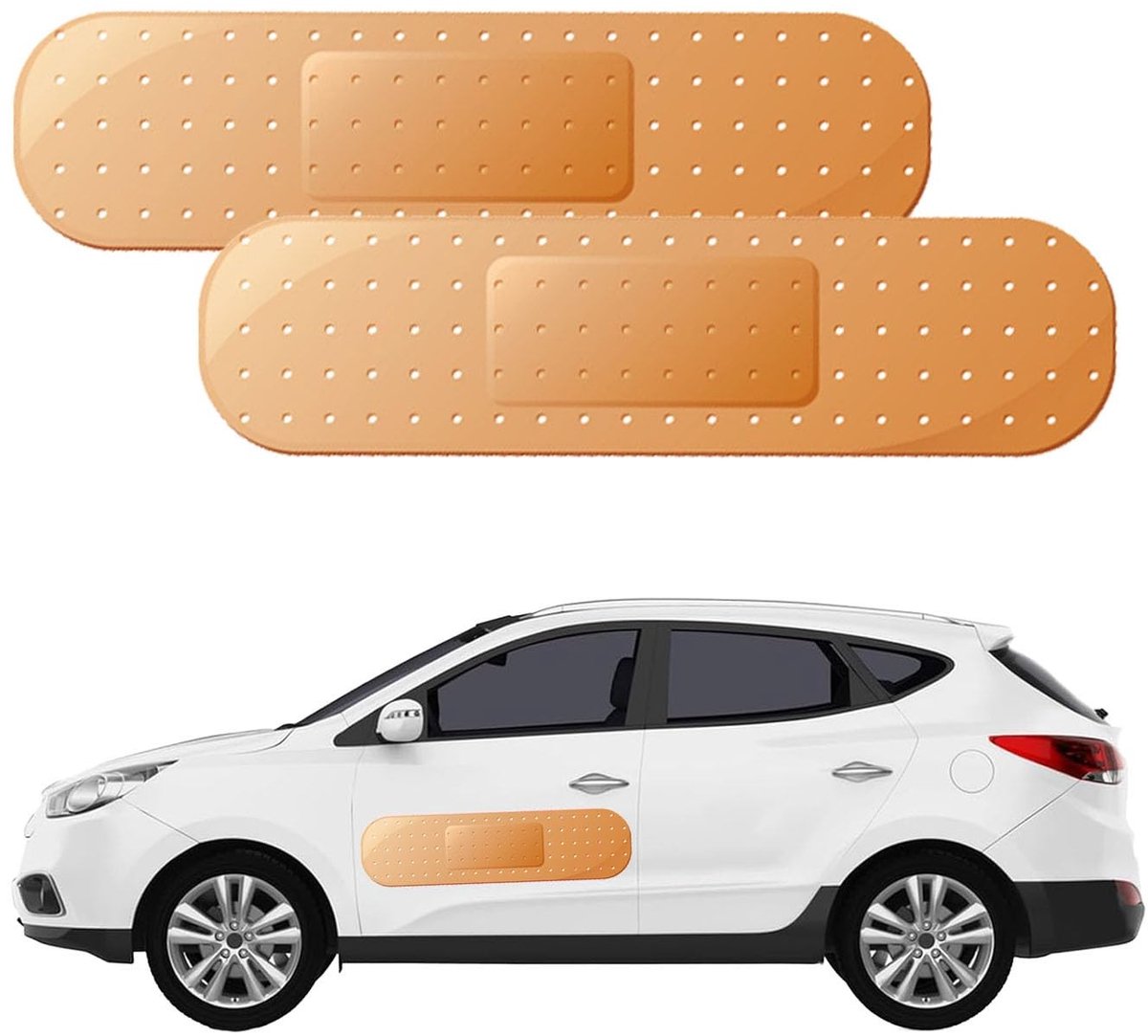 Dailygoods - Dailygoody - Humoristische Auto Dents Stickers - Creatieve Vinyl Reparatie Stickers voor Auto's en Vrachtwagens - Perfect voor beschadigingen - M