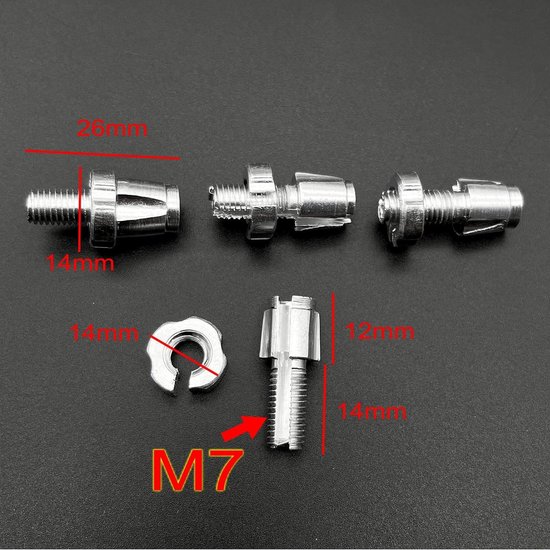 Dailygoody - Fietsremkabel-afstelmoer - Zilveren aluminium - Voor mountainbikes en racefietsen - 4 stuks - M7 afstelschroef voor fietsremgrepen — afbeelding 3