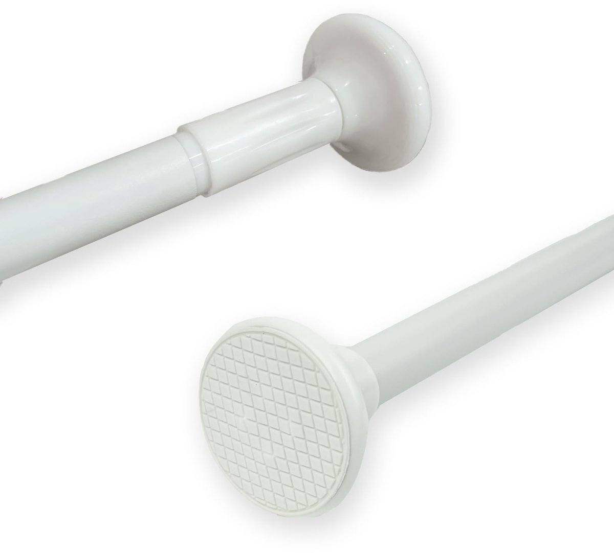 Dailygoody - Douchegordijnstang - Telescoopstang - Geen boren nodig - Wit - Roestvrij staal - Voor badkamer en kledingkast - 70-120 cm