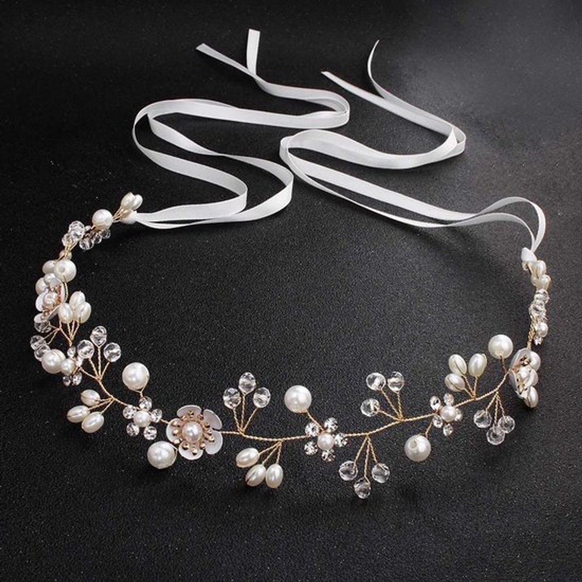 Kristallen Haaraccessoires - Bruids Kroon - Zilver - Handgemaakt