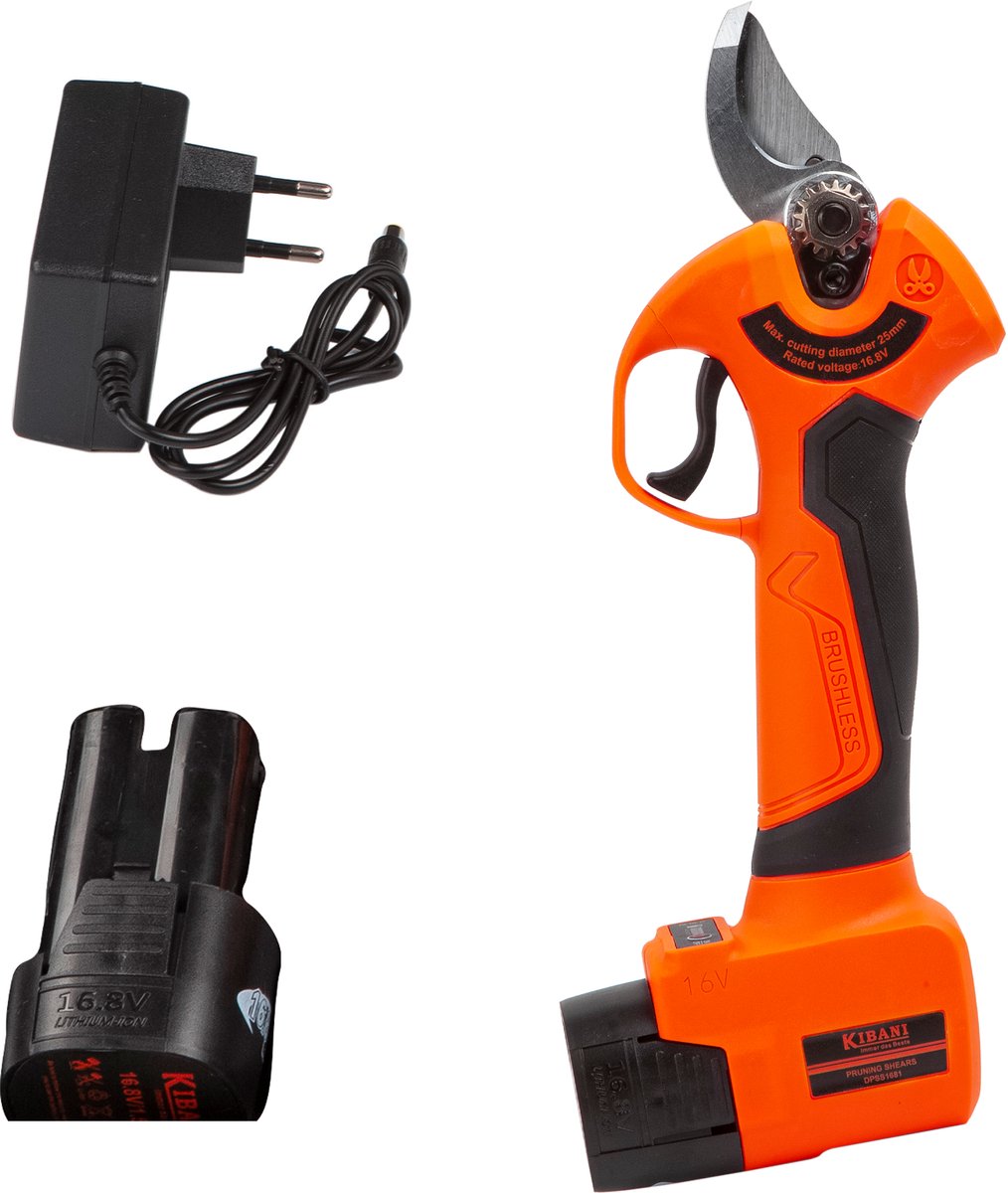 Bol.com Kibani Accu Takkenschaar - Elektrische Snoeischaar - Bloemenschaar - Electrisch - Klein - Op Accu - 28 mm aanbieding