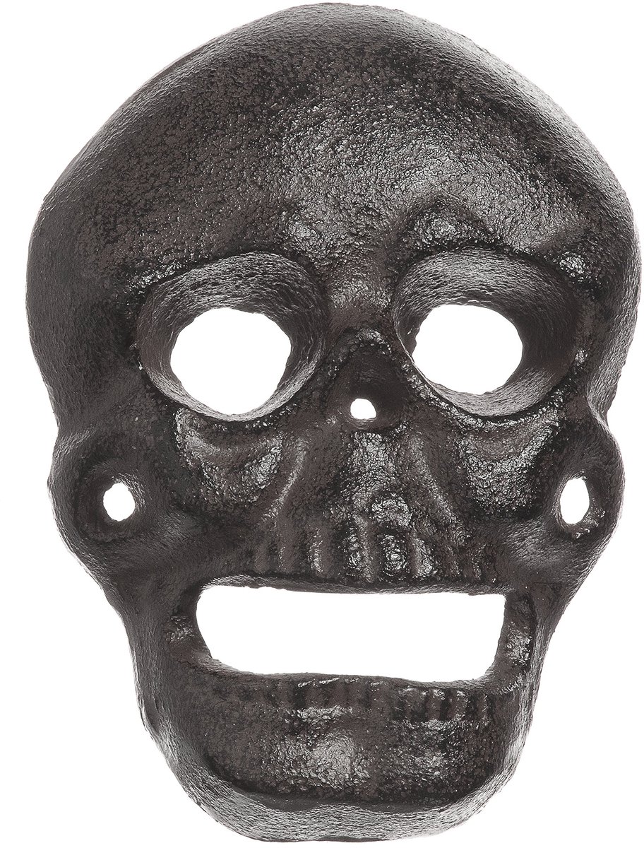 Dailygoods - Dailygoody - Skull Bottle Opener - Gietijzeren Flesopener - Muur Gemonteerd - Zwart - Spookachtige Decoratie - Perfect voor Feestjes en Thuisg...