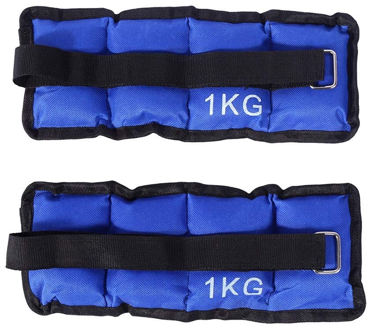 Dailygoods - Dailygoody - Pols- en Enkelgewichten - Verstelbare Gewichten - 2 stuks - Blauw - Fitness Gewichten - Geschikt voor Training en Joggen