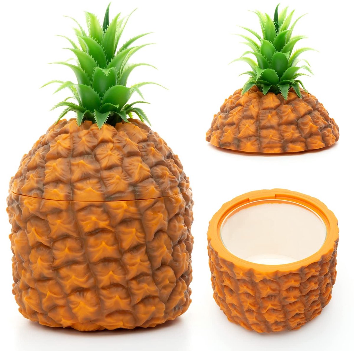 Dailygoods - Retro ijsemmer - Ijsemmer Hawaii thema - Afneembare glazen schaal - Koelen van flessen - Geschikt voor ijs en fruit - Ideaal voor feesten