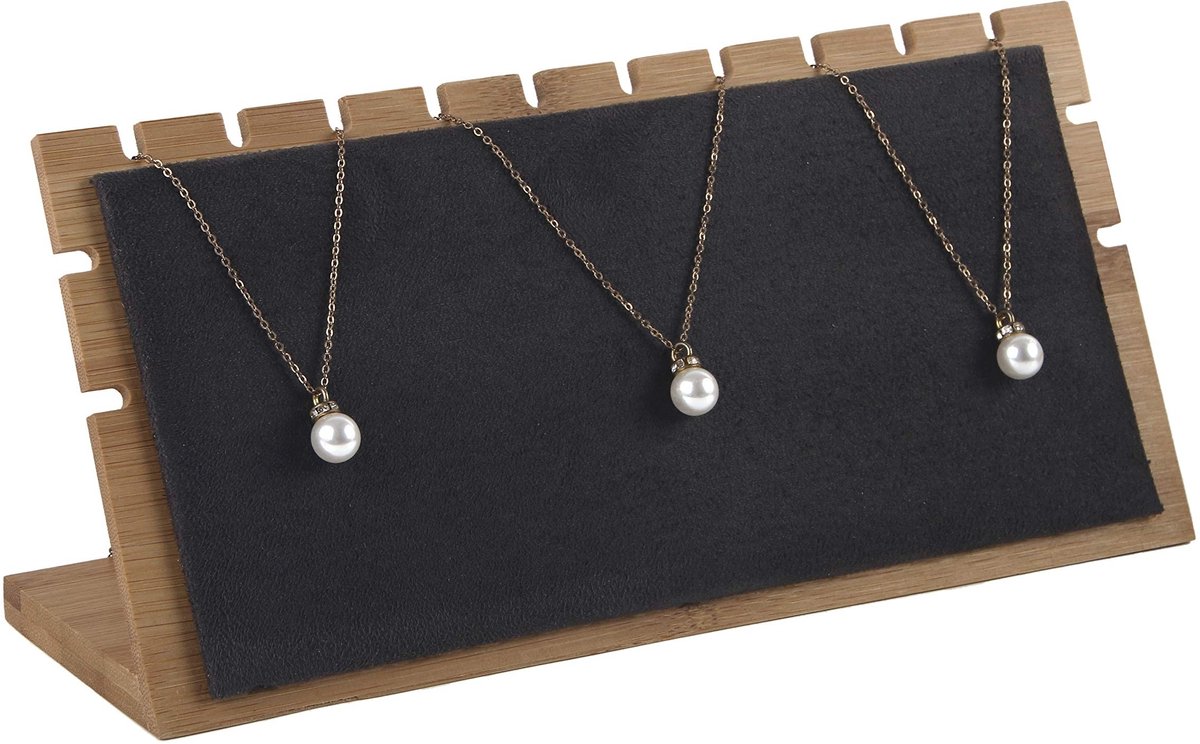 Dailygoods - Dailygoody - Bamboe Sieraden Display Stand - Hanger Kettingen - Ideaal voor Organisatie - Zwart - Voor Sieraden - Perfect voor Opberging - Geschikt vo.
