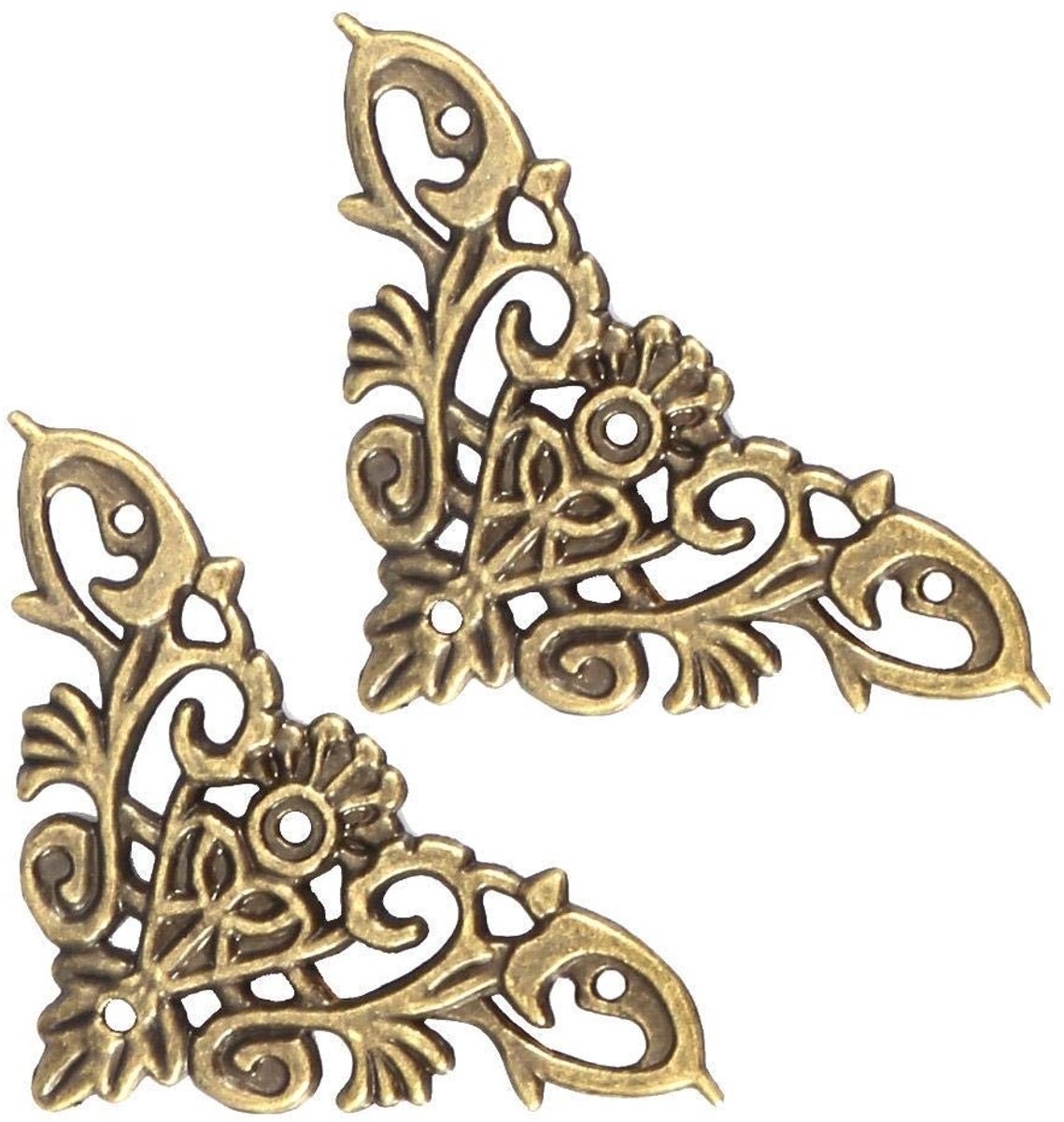Dailygoods - Dailygoody - Decoratieve Hoekbeschermers - Antieke Stijl - Duurzaam en Makkelijk te Installeren - Bronzen Hoekbeschermers - Voor Collectibles en Albums