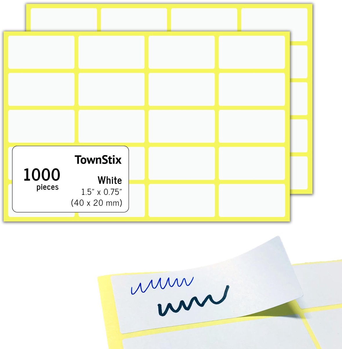 Dailygoods - Dailygoody - Zelfklevende Etiketten - Witte Stickers - Ideaal voor Schrijven - 40 x 20 mm - Labels voor Thuis en Kantoor - 1000 Stuks