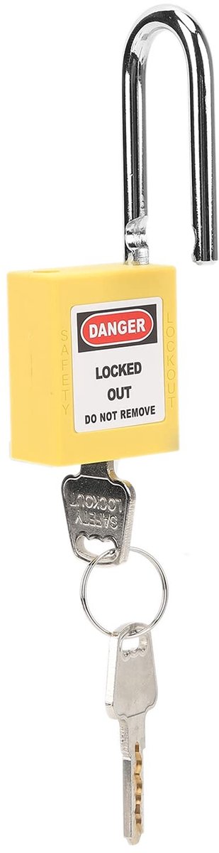 Dailygoods - Dailygoody - Lockout Tagout-sloten - Veiligheidsloto-sloten - Slagvast en temperatuurbestendig - Geel - Lockout LOTO-hangsloten - Voor industriële toe