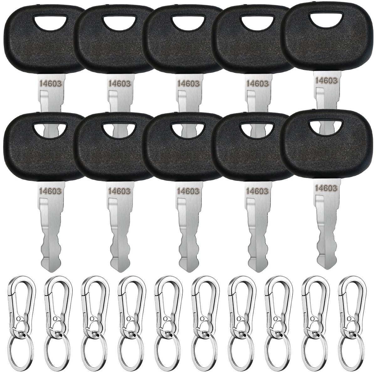 Dailygoods - Dailygoody - Sleutels - 10 Stuks universele vervangingssleutels - Voor constructiemachines - Geschikt voor tractors en graafmachines - Hoogwaardi