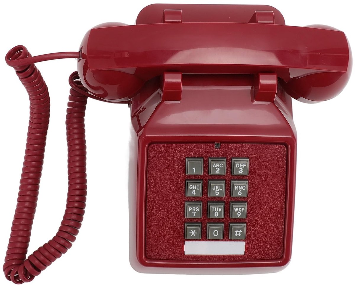 Dailygoods - Dailygoody - Vintage bedrade telefoon - Retro bureautelefoon - Mechanische beltoon - Klassieke vaste telefoon - Instelbaar belvolume - Geschikt voor t...