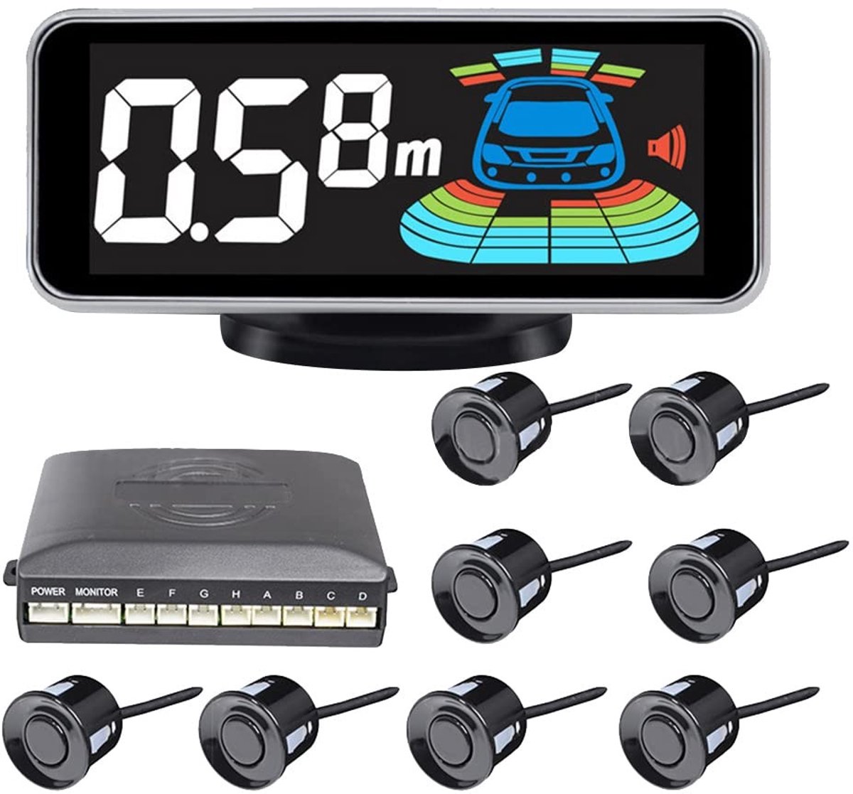 Dailygoods - Dailygoody - Auto Reverse Backup Radar Systeem - Parking Sensor Kit - Veiligheid bij Achteruitrijden - Zwart - Alarm Zoemer - Achteruitrijsensor - Ges