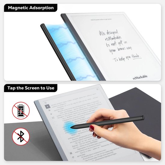 Dailygoods - Dailygoody - Magnetic Pen - Digitale Stylus Pen - Ergonomisch ontwerp - 4096 Drukniveaus - Geschikt voor reMarkable 2 en Kindle Scribe - Incl... — afbeelding 3