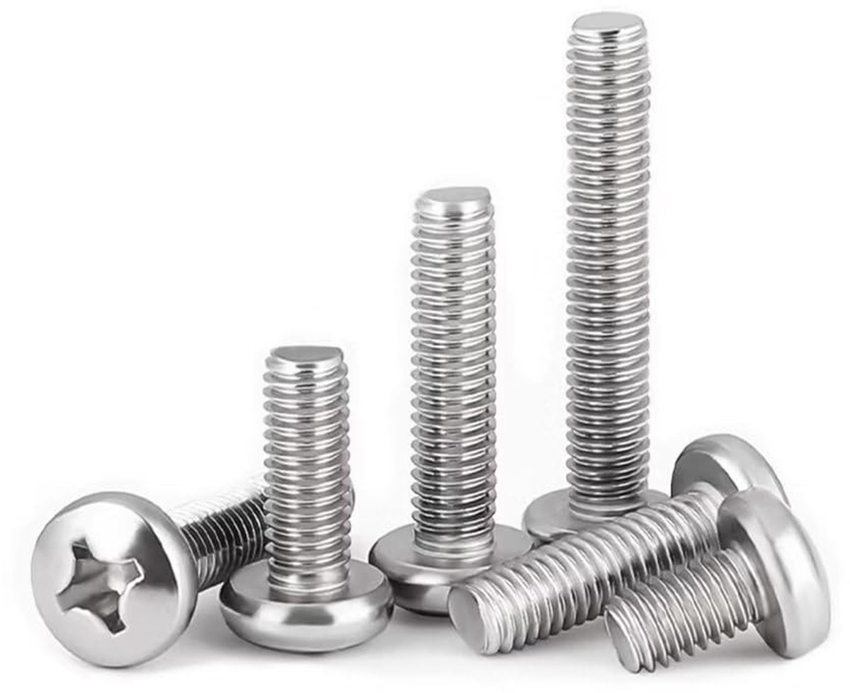 Dailygoods - Dailygoody - Phillips rondkopschroeven - Roestvrij staal - Efficiënt aandraaien - M2 x 4 mm - Voor machines en apparaten - 100 stuks