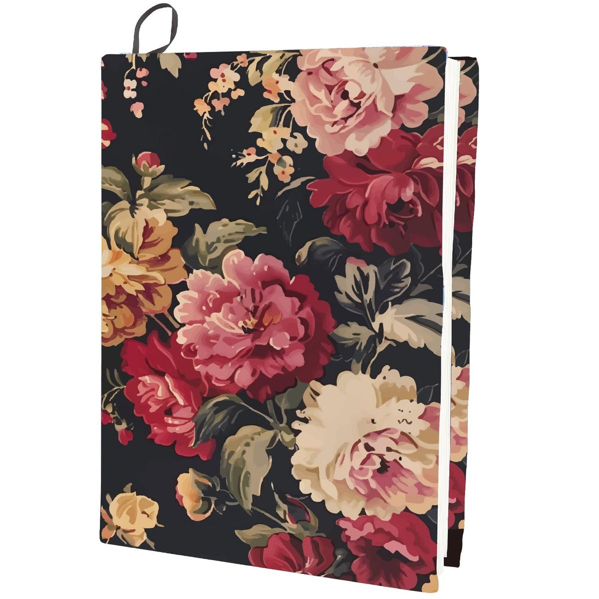 Dailygoods - Dailygoody - Bloemenrekbare Boekhoezen - Wasbaar - Herbruikbaar - Peony - Elastische Boekbeschermer - Geschikt voor Hardcover Boeken - Pioenroos