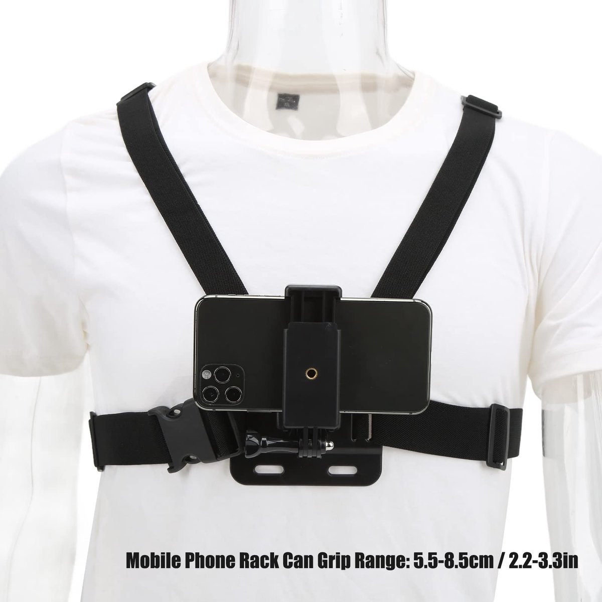 Dailygoods - Verstelbare Borstriem voor Mobiele Telefoons en Actiecamera's