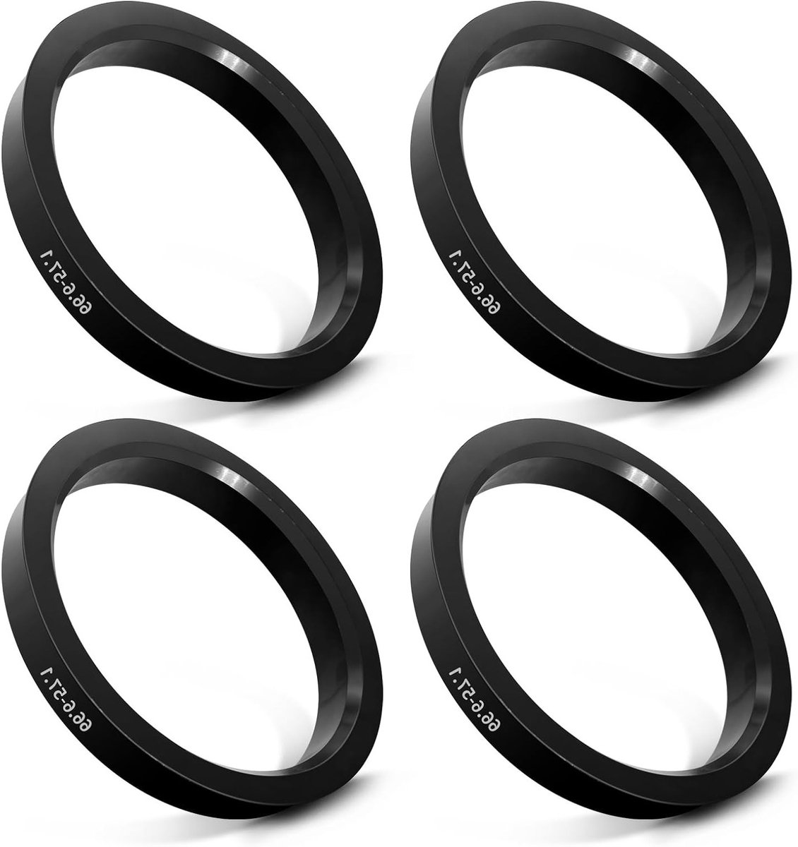 Centrierringen 66.6 mm naar 57.1 mm voor Velgen, Set van 4 Kunststof Ringen voor VW, Mercedes en Audi, Perfecte Pasvorm en Vermindering van Vibraties