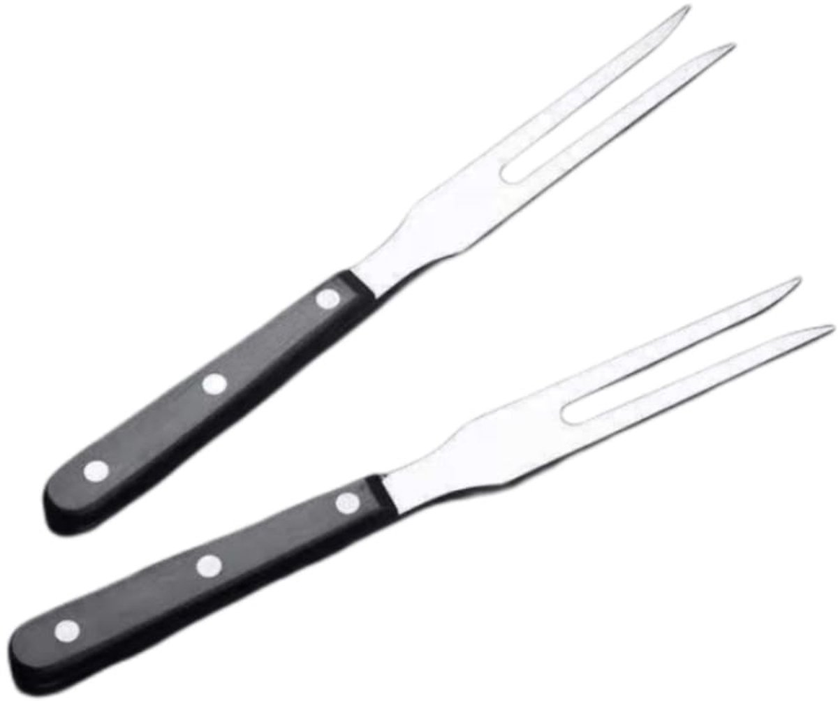 Dailygoods - Set van 2 Roestvrijstalen Snijvorken met Kunststof Handvat