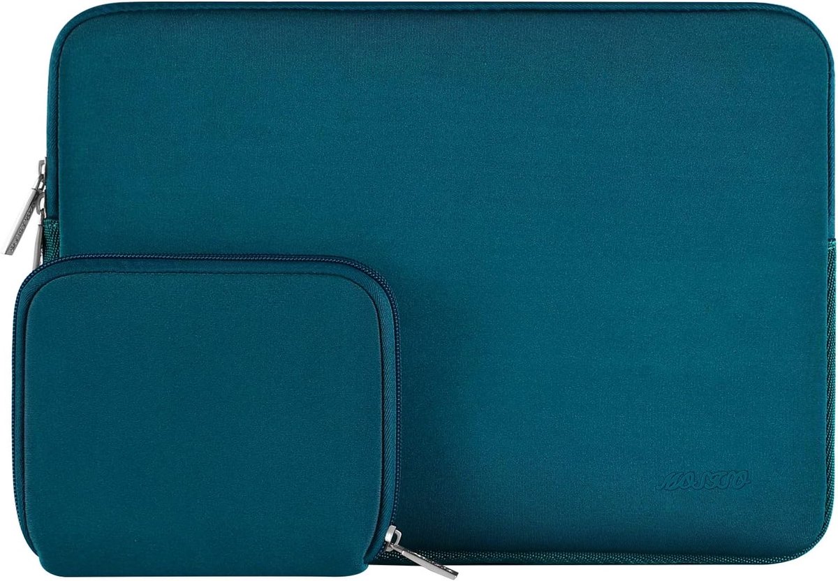 Mosiso Laptophoes van waterafstotend neopreen, met klein etui voor accessoires., Deep Teal