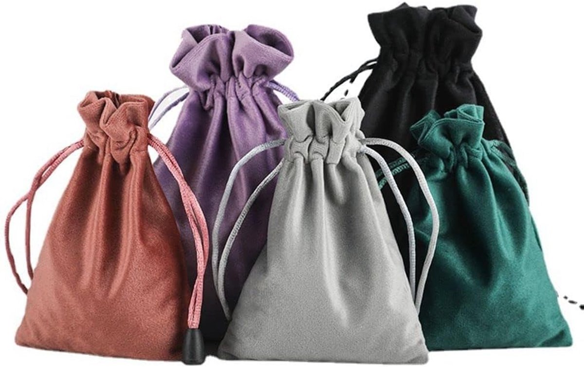 Set van 5 Luxe Fluwelen Tassen voor Sieraden - Ideaal voor Bruiloften, Feestjes en DIY Craft Projecten