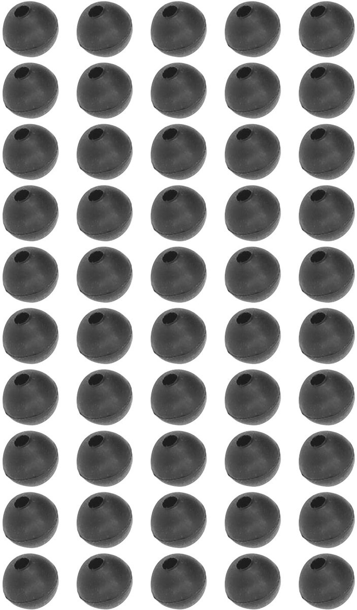 Dailygoods - Dailygoody - Yctze Carp Fishing Beads - Zachte Zwarte Siliconen Karpersnoeren - 50 Stuks - 6mm