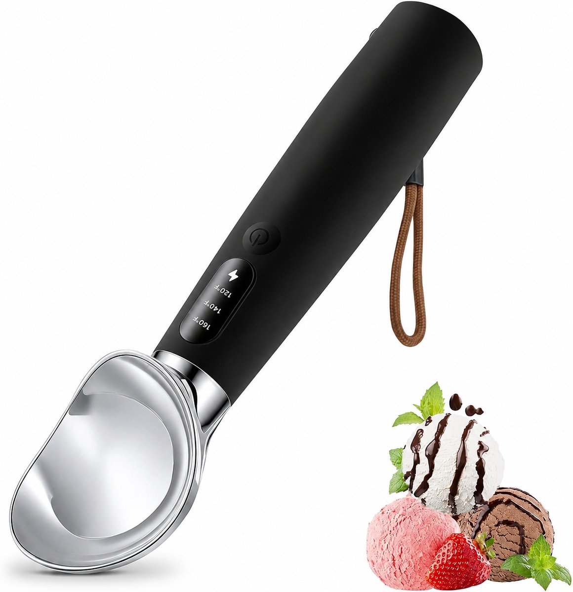 Elektrische Verwarmde IJsschep – USB Oplaadbaar – Voor Hard IJs & Gelato